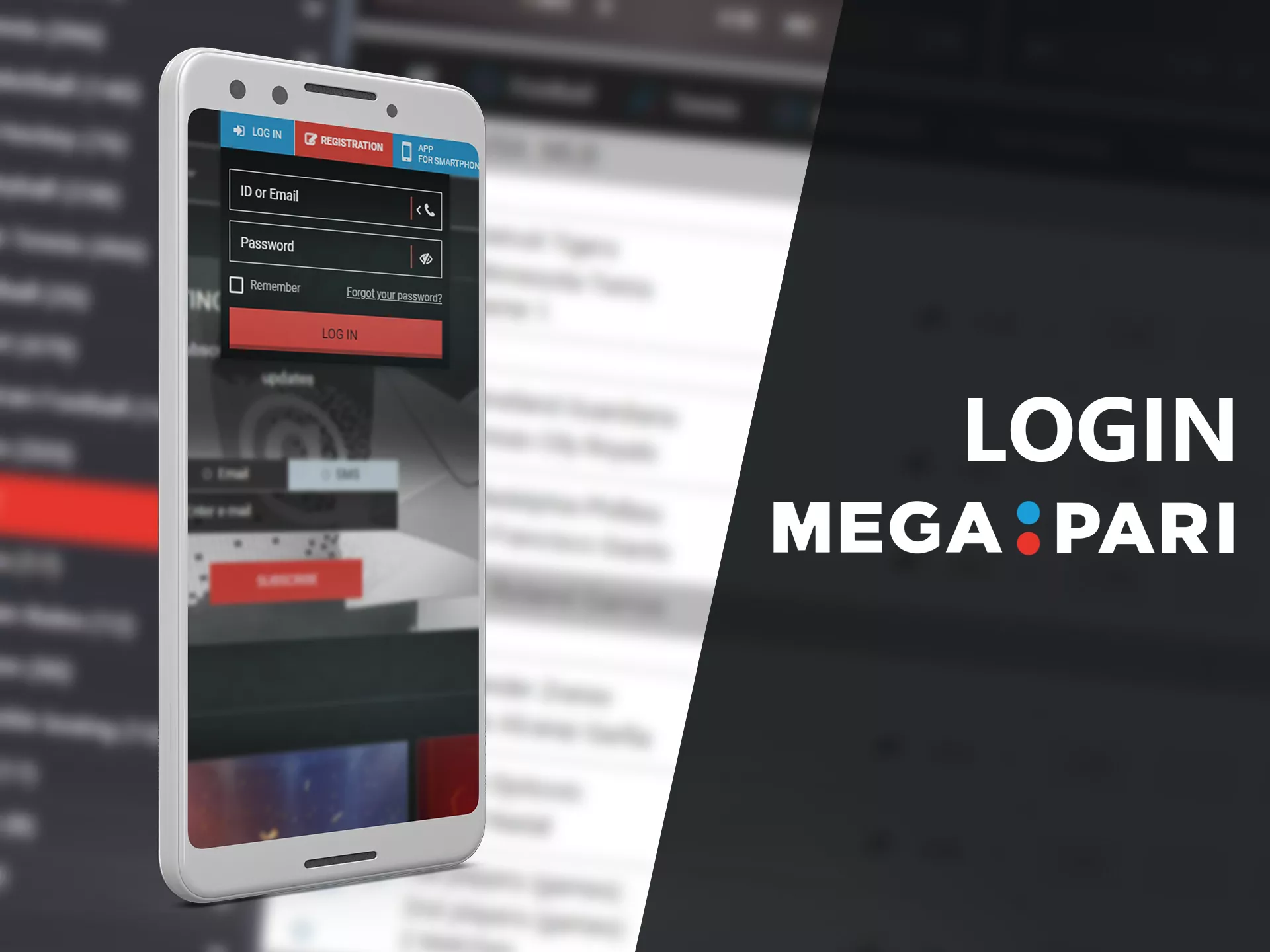 Enter your email and password to log in to Megapari app.