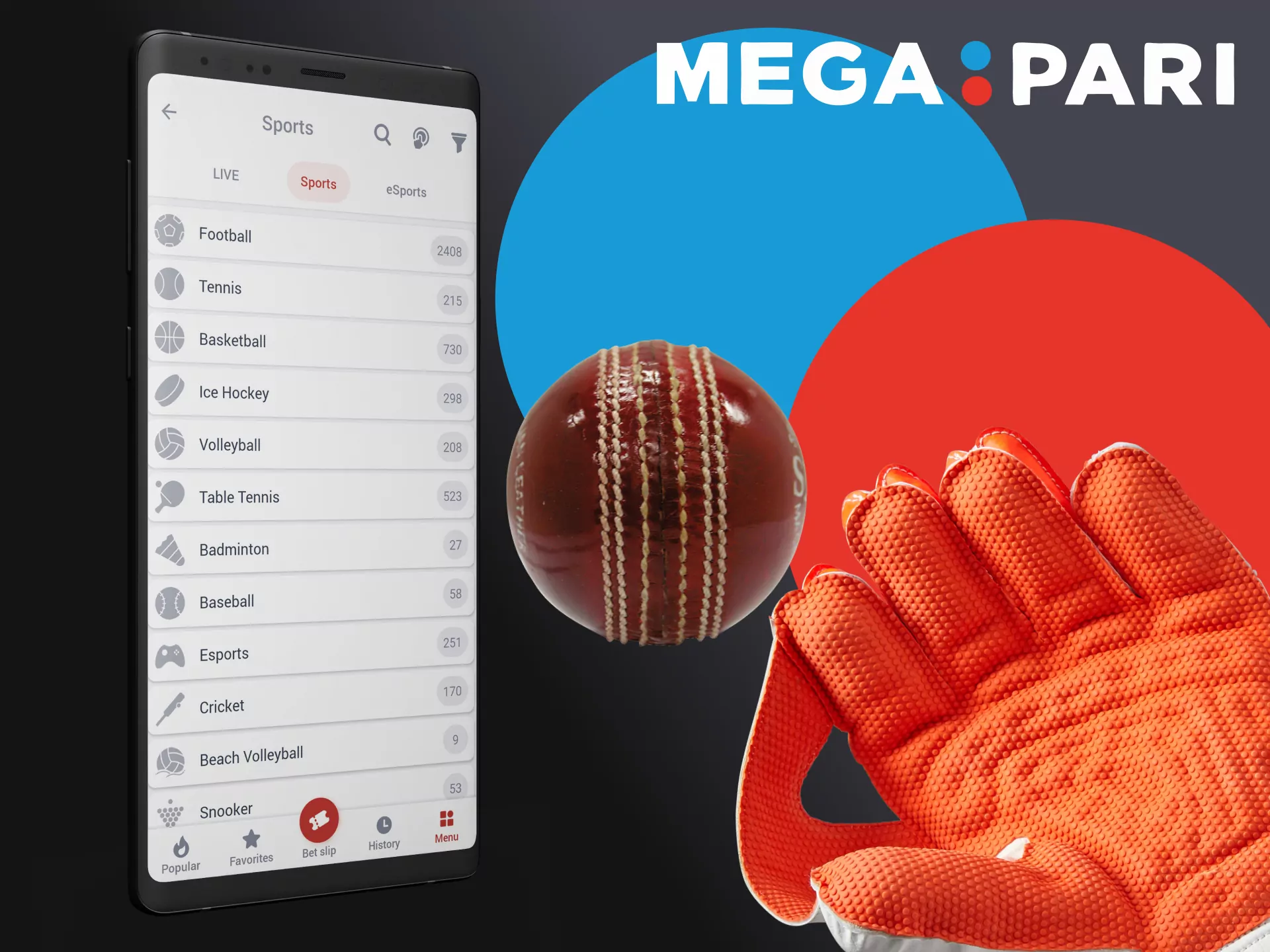Go to the sports section, select the category, and match to bet in the Megapari app.