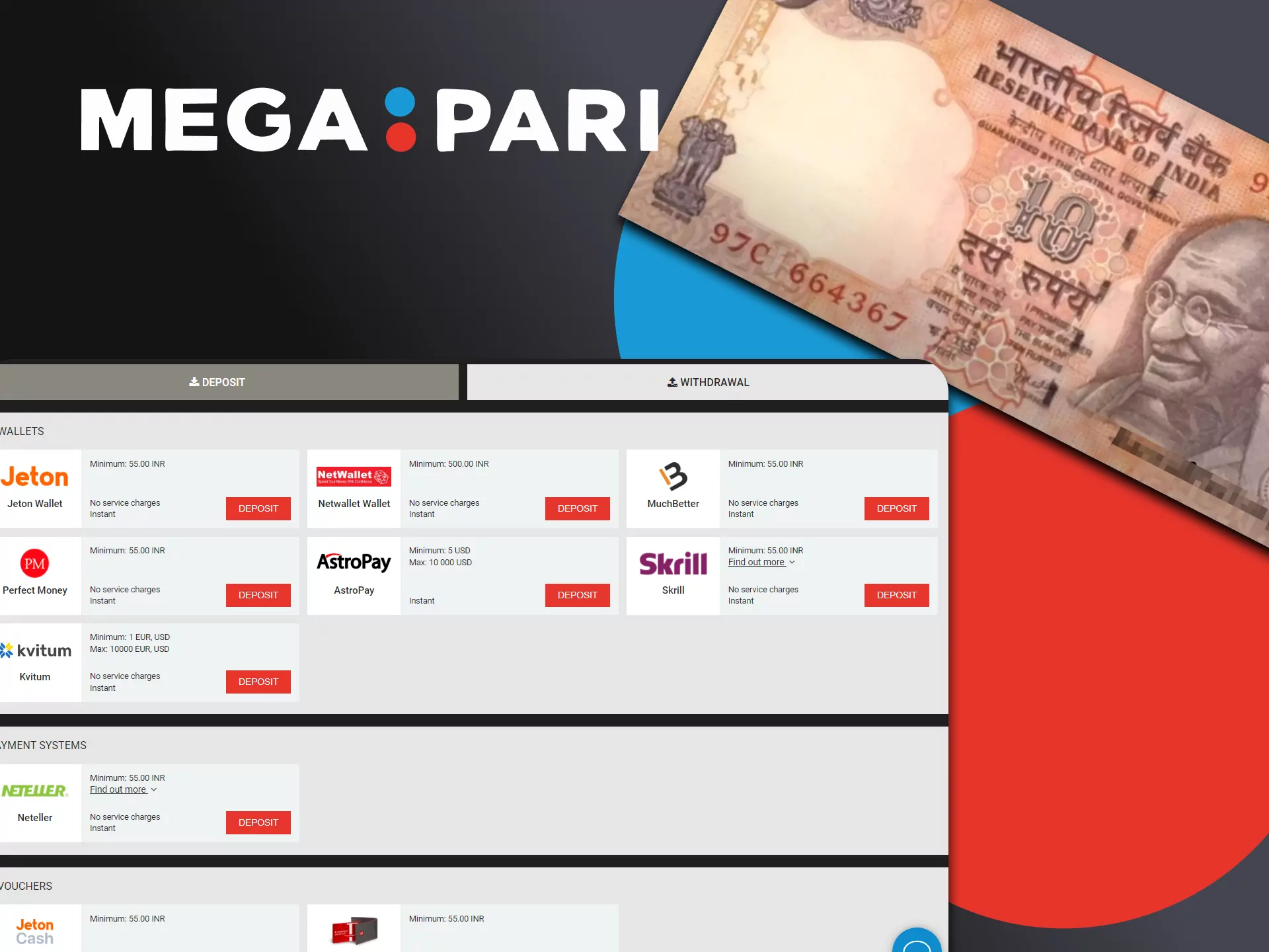 By replenishing the deposit for betting on TOTO from Megapari.