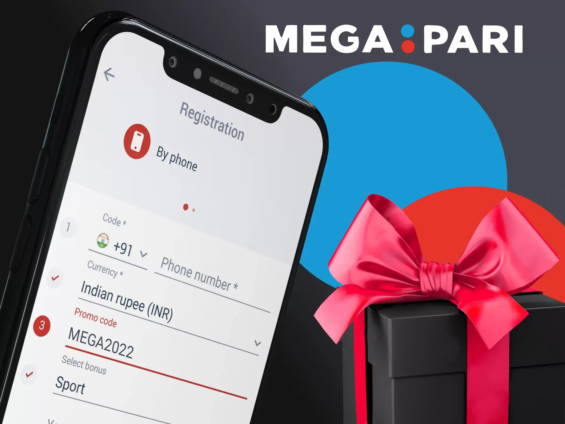 By entering a MEGA 2022 promo code you will receive a bonus in the Megapari app.