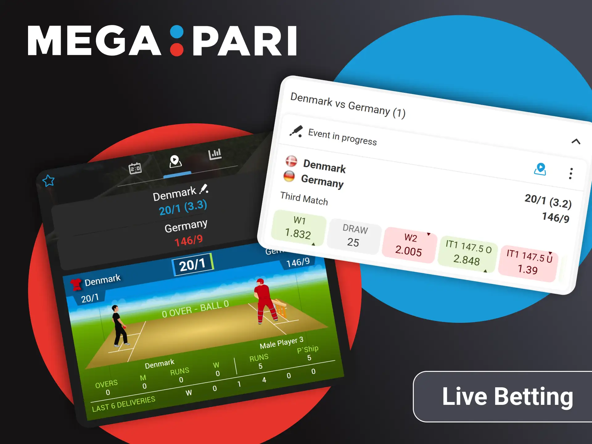 Place rapid in play sports bets in real time via official Megapari.
