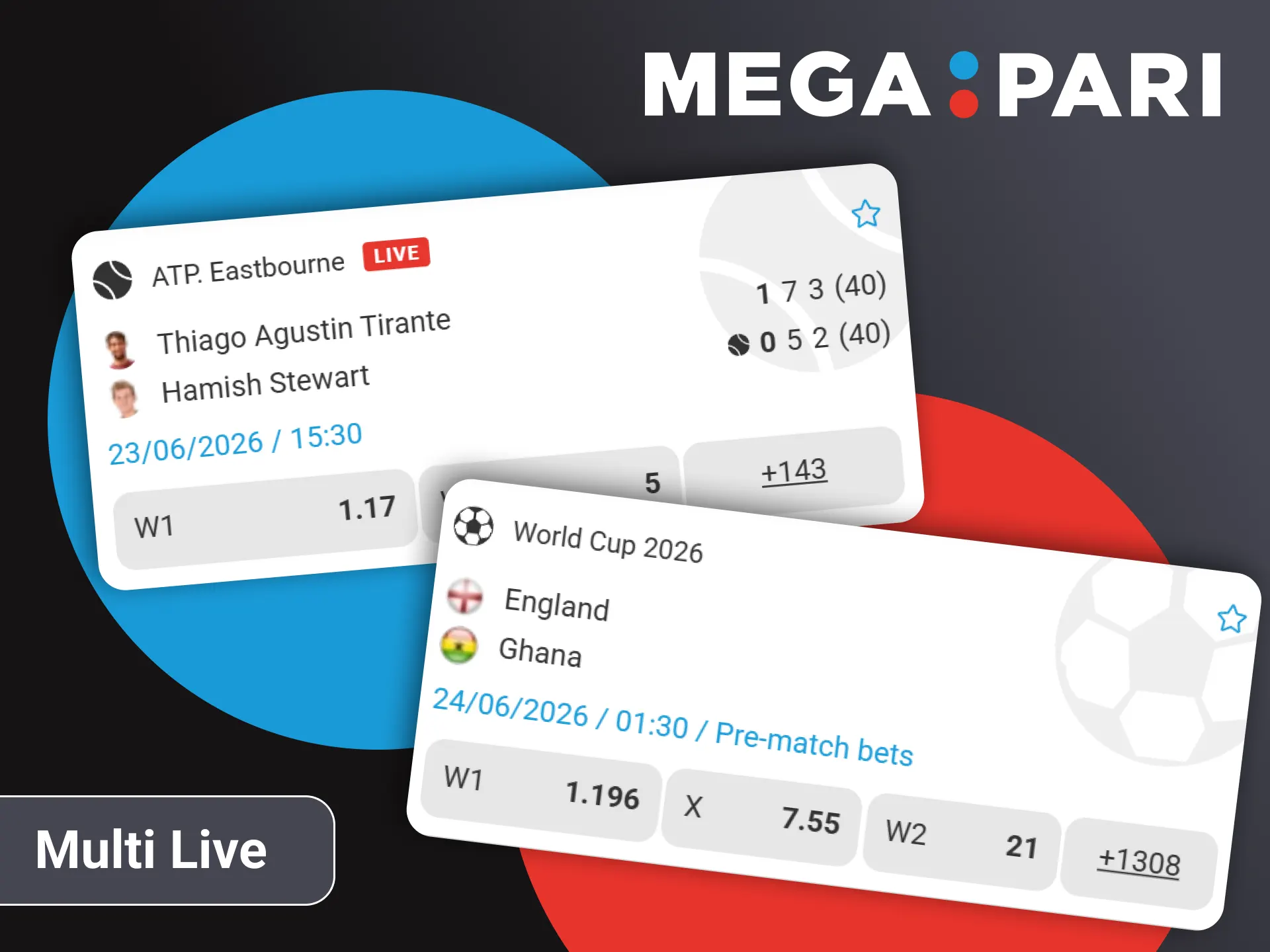 Track multiple live matches simultaneously on the official Megapari panel.