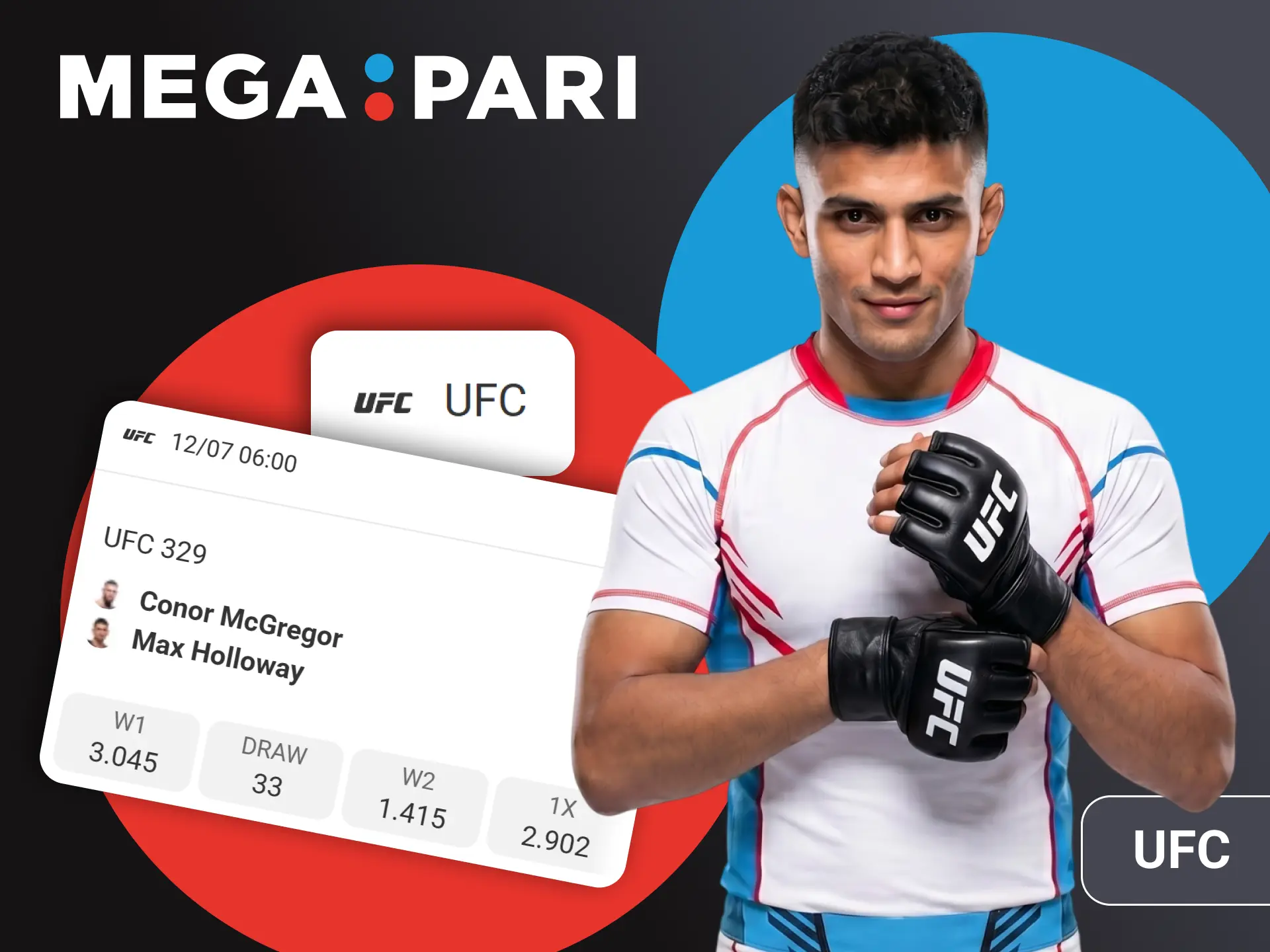 Place live martial arts wagers on UFC fights via official Megapari.